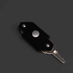 جاسوییچی چرم طبیعی طرح فولد مشکی حالت باز