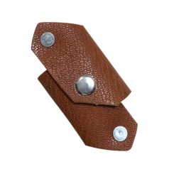 جاسوییچی چرم طبیعی طرح فولد قهوهای طرح 3