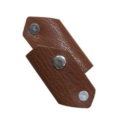 جاسوییچی چرم طبیعی طرح فولد قهوهای طرح 5