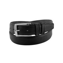 کمربند چرم طبیعی مردانه زبانه دار C-135 مشکی