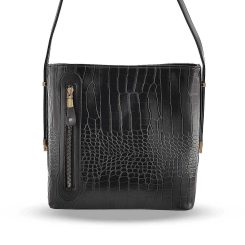 کیف دوشی زنانه مدل لنا مشکی طرح 2