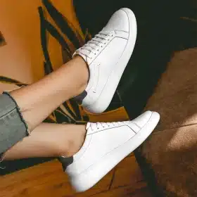 کفش چرم طبیعی 404 سفید