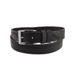 کمربند چرم طبیعی مردانه زبانه دار C-133 مشکی