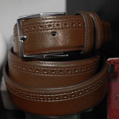 کمربند چرم طبیعی مردانه زبانه دار C-133