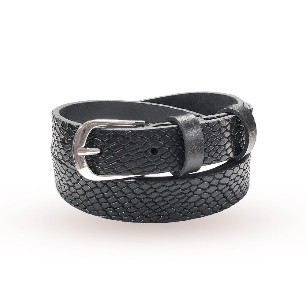 کمربند چرم طبیعی زنانه پوست ماری تصویر اصلی