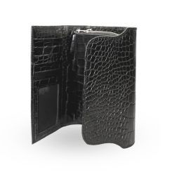 کیف چرم طبیعی مشکی 30150 کروکو باز شده