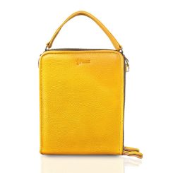 کیف زنانه چرم طبیعی دستی 20153 زرد