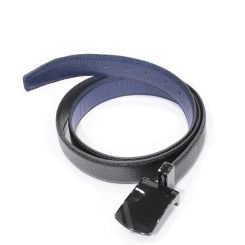 کمربند چرخشی مردانه پلاکی دورو مشکی سرمه ای