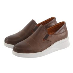 کفش راحتی چرم طبیعی 425 مشکی قهوه ای