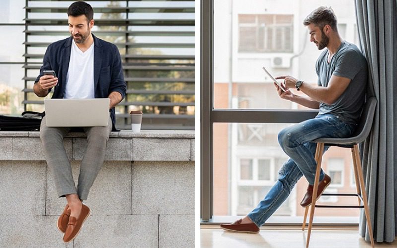 کفش چرم با شلوار لی