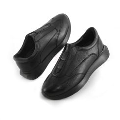 کتانی چرم طبیعی زنانه 403 مشکی