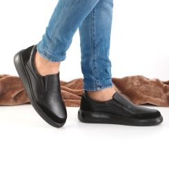 کفش مردانه چرم طبیعی کد 2009 مشکی پاخور