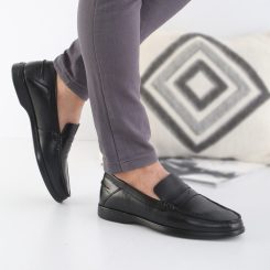 کفش مردانه چرم طبیعی کد 2022 مشکی پاخور