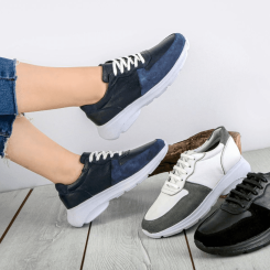 کتونی چرم طبیعی زنانه 422 آبی