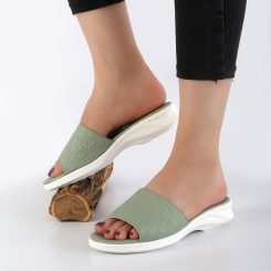 صندل چرم مصنوعی زنانه 07- سبز
