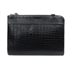 فولدر دستی چرم طبیعی 3 مشکی کروکو