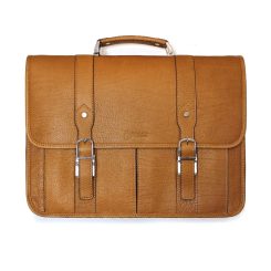 کیف اداری چرم طبیعی عسلی اصلی