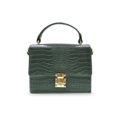 کیف زنانه چرم طبیعی دستی و دوشی مجلسی سبز