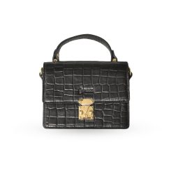 کیف زنانه چرم طبیعی دستی و دوشی مجلسی مشکی