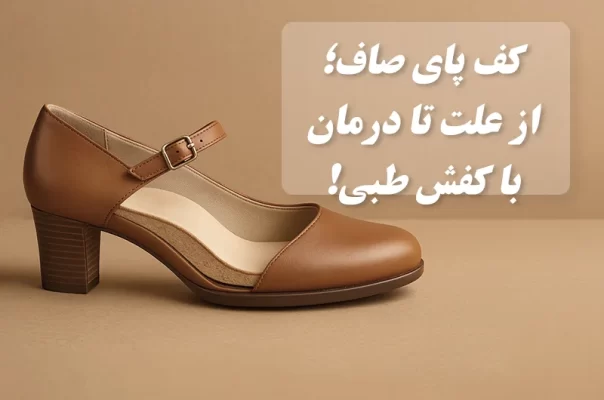 کف پای صاف و کفش طبی چرم طبیعی