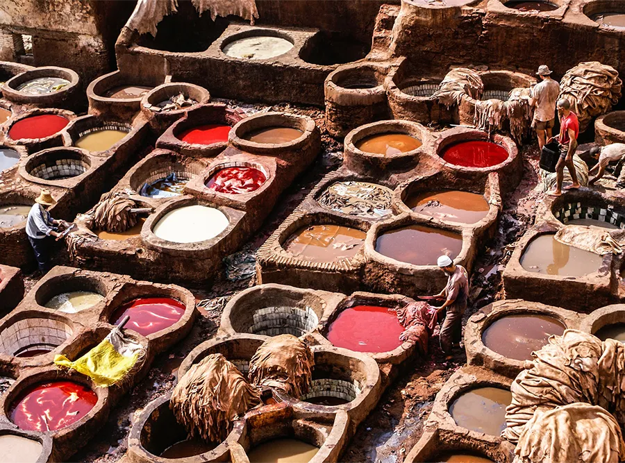مراحل آماده سازی چرم رنگرزی
